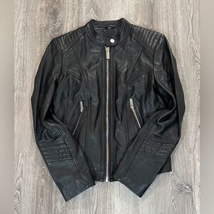 Guess Womens Leather Jacket Sz Small (S) Moto Classic